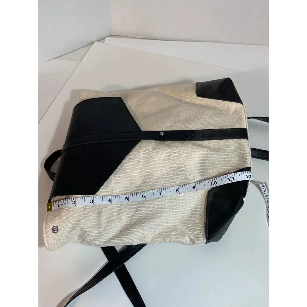 Deux Lux Canvas & Vegan Leather Backpack Adjustable Straps Interior‎ Pocket